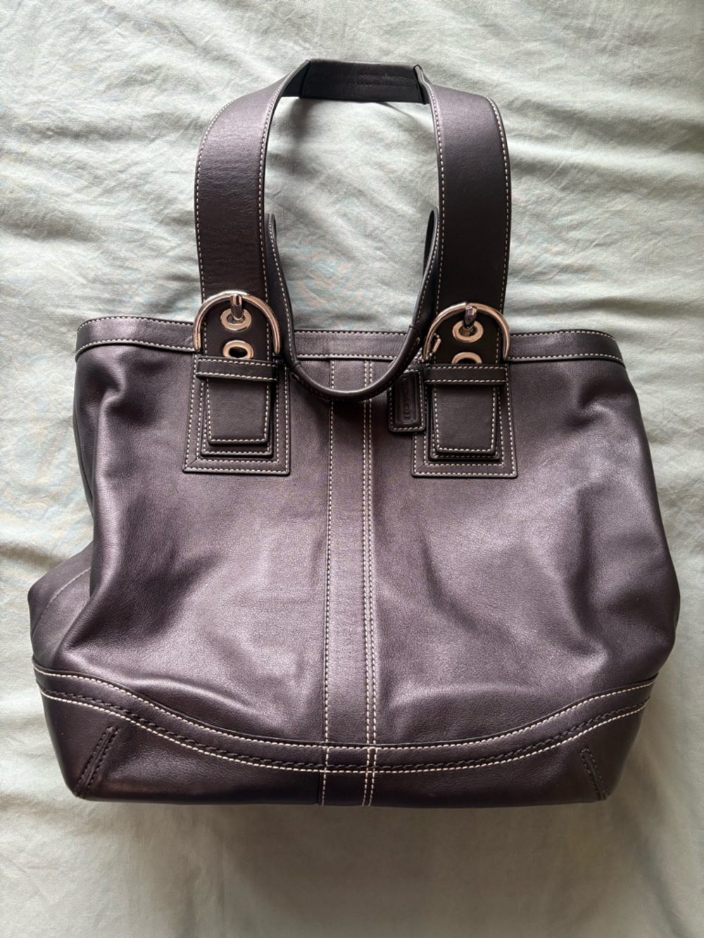Coach Like New Black Leather Soho Tote Handbag - Picture 3 of 14